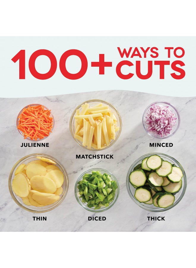 Dash DASH Safe Slice® Mandoline Slicer, Julienne + Dicer for Vegetables, Meal Prep & More with 30+ Presets & Thickness Adjuster - Aqua  - Image 3