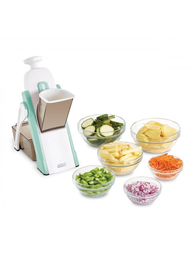Dash DASH Safe Slice® Mandoline Slicer, Julienne + Dicer for Vegetables, Meal Prep & More with 30+ Presets & Thickness Adjuster - Aqua  - Image 1