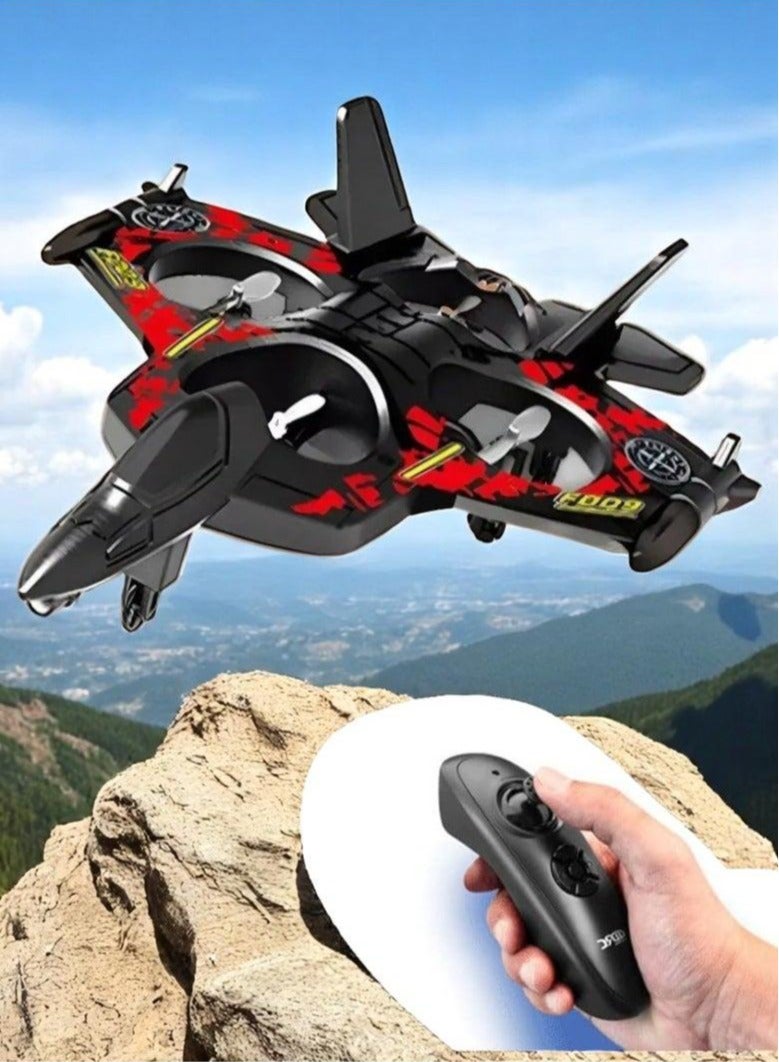 Remote Control Fighter Jet Plane Glider Flying EPP Foam Airplane Rc Plane Toy Black/Red  - Image 2