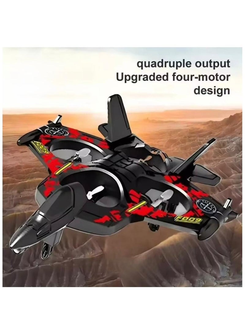 Remote Control Fighter Jet Plane Glider Flying EPP Foam Airplane Rc Plane Toy Black/Red  - Image 3