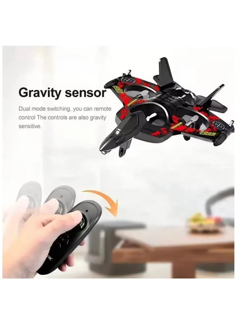 Remote Control Fighter Jet Plane Glider Flying EPP Foam Airplane Rc Plane Toy Black/Red  - Image 4