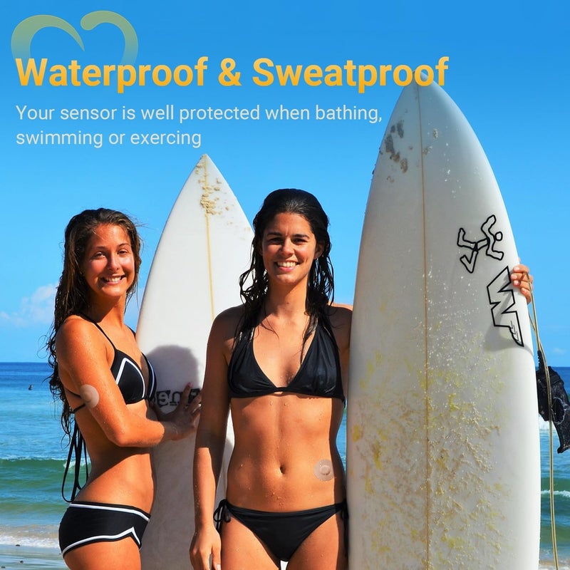 Amolyfe Libre 3 Sensor Covers Waterproof, 20-Pack Amolyfe Freestyle Libre 3 Plus Covers, Bump-Proof with Hard Cap, Waterproof Breathable Medical CGM Adhesive Patches, 14-Day CGM Protection (Tan) - Image 3