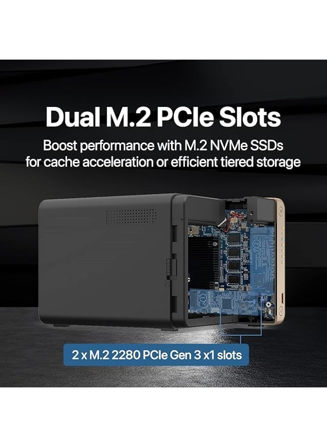 QNAP TS-464-8G-US 4 Bay High-Performance Desktop NAS with Intel Celeron Quad-core Processor, M.2 PCIe Slots and Dual 2.5GbE (2.5G/1G/100M) Network Connectivity (Diskless) - Image 5