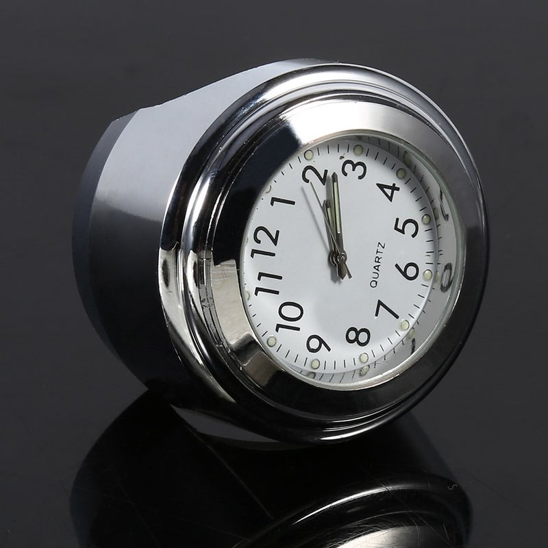 7/8" 1" Motorcycle Handlebar Mount Watch Precise Time Keeping Dial Clock White - Image 3