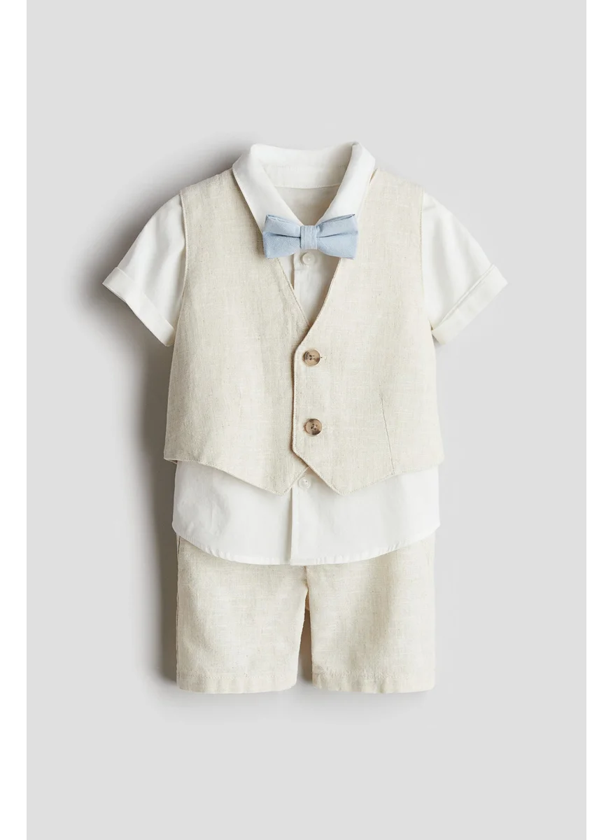 H&M 4-Piece Linen-Blend Dressy Set