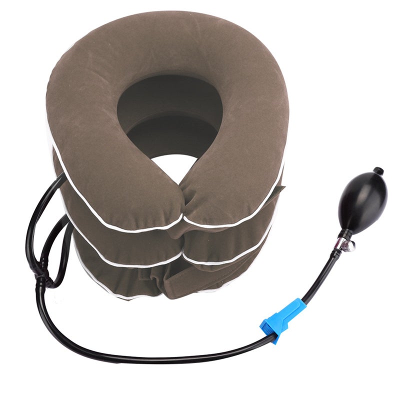 Inflatable Cervical Collar Adult Home Neck Stretching Devices Traction Support BraceGray - Image 5