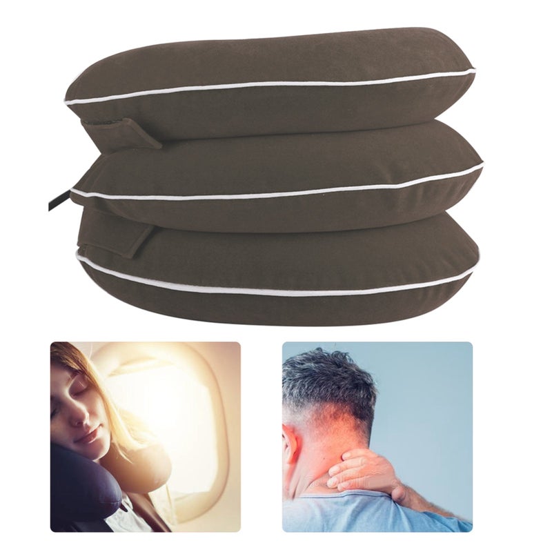 Inflatable Cervical Collar Adult Home Neck Stretching Devices Traction Support BraceGray - Image 1