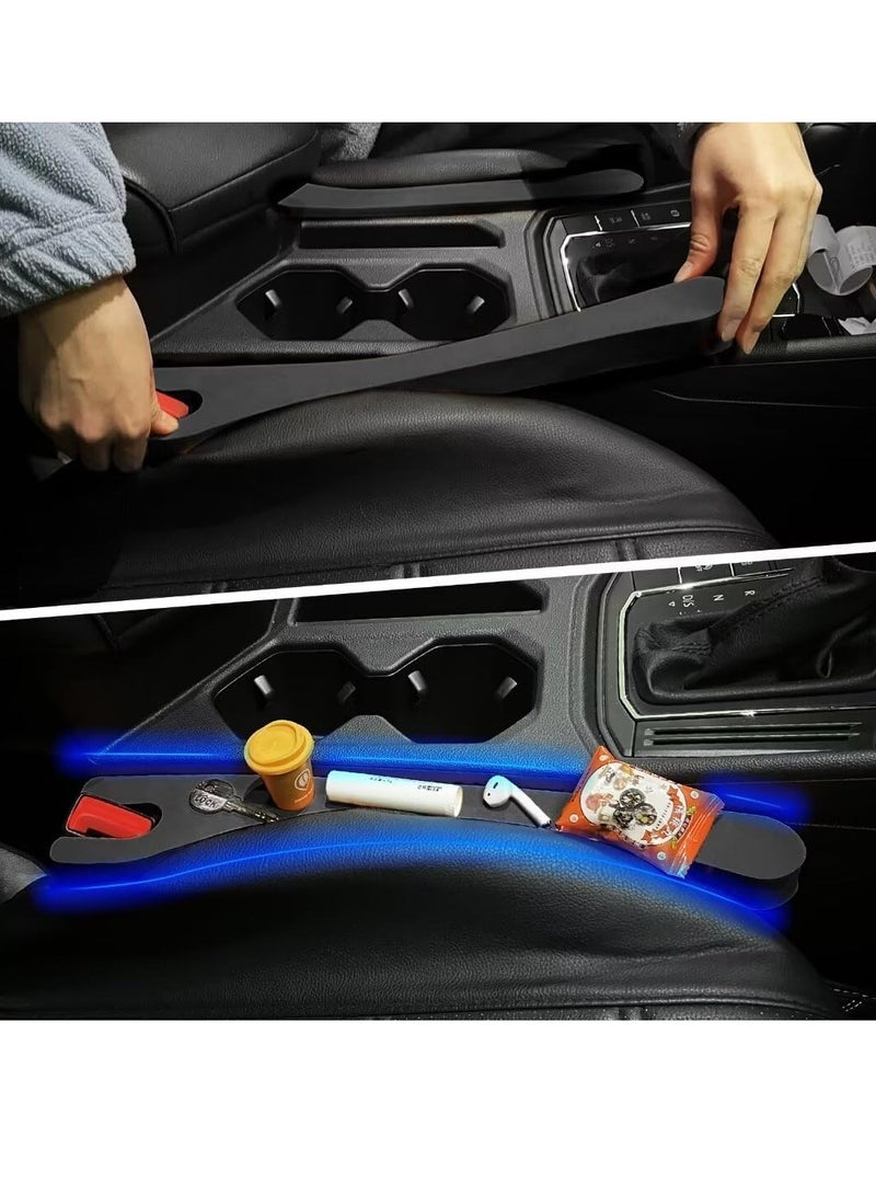 Car Seat Gap Filler 2 Pack Car Seat Gap Filler Universal Organizer for Car SUV Truck Gap Filler for Car Seatill Gap in Between Seat and Console Prevent Things from Dropping Black - Image 2