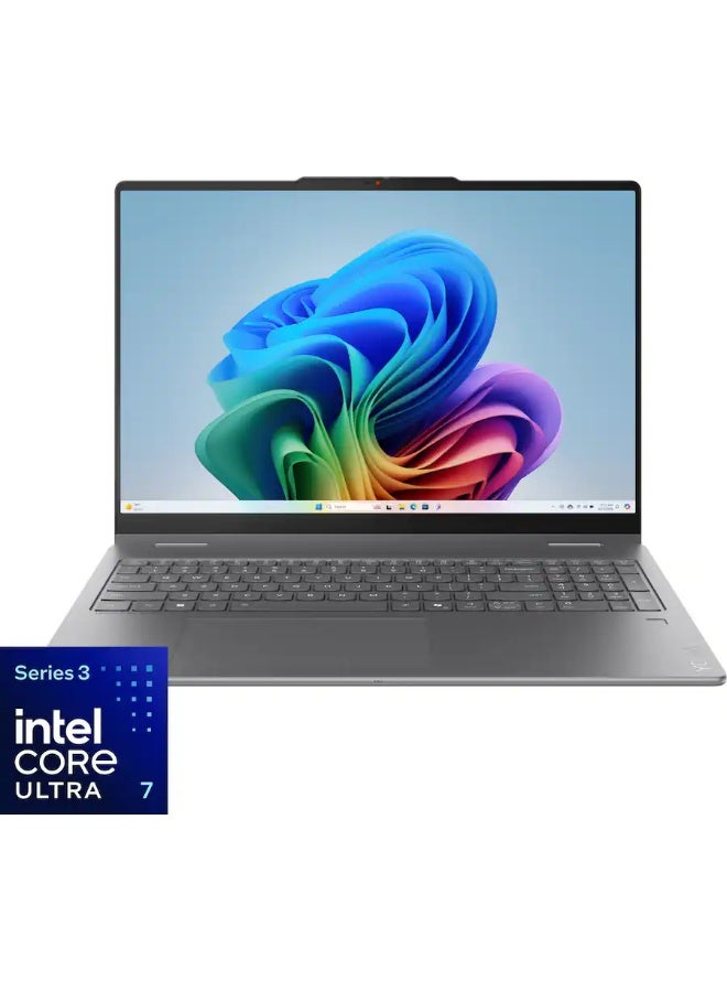 Lenovo Yoga 7i 2-in-1 16 2K LCD Touchscreen Laptop, Intel Core Ultra 7 355, 16GB, 512GB SSD, 16 Inch LCD Touchscreen, Windows 11 Pro+ Life Time Office 2024 English Luna Grey - Image 1