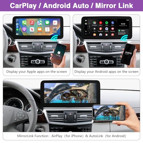 NINETOM 12.3 inch Touchscreen Wireless CarPlay Android Auto Multimedia Car Radio Receiver Compatible with Mercedes Benz E Class W212 with NTG4.5/4.7 System (2013-2015) - Image 4
