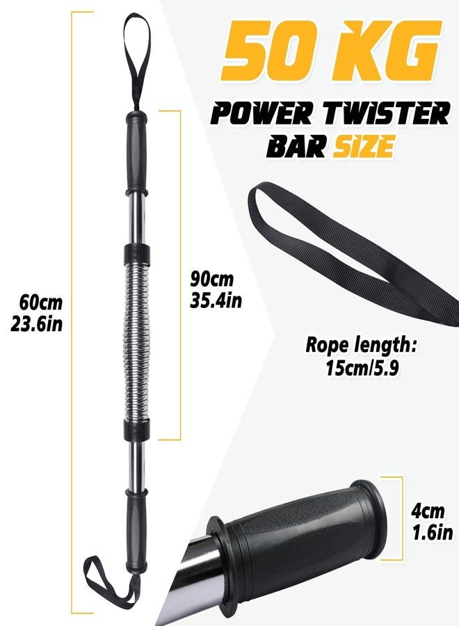 INNOLIFE Power Twister Bar, Upper Body Exercise Equipment for Chest Workout, Shoulder, Forearm, Bicep and Arm Strengthening Workout Equipment (110LB (50KG)) - Image 2