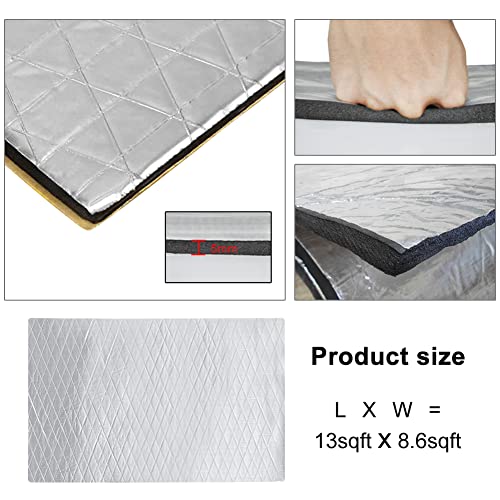 GOSCHE 394 mil 16 sqft Sound Deadener for Car, 10mm Thick Sound Deadening Mat Materials Can be Better with Audio Noise Insulation and Vibration Dampening 9.8″x 15.7″(15-Piece) - Image 4