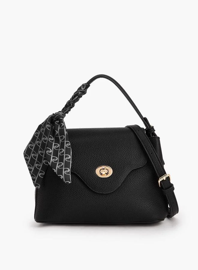 بابريكا Textured Satchel Bag With Scarf