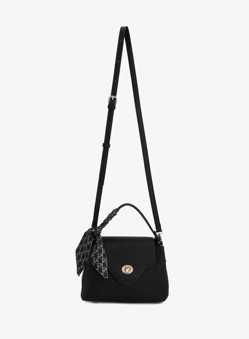 Paprika Textured Satchel Bag With Scarf