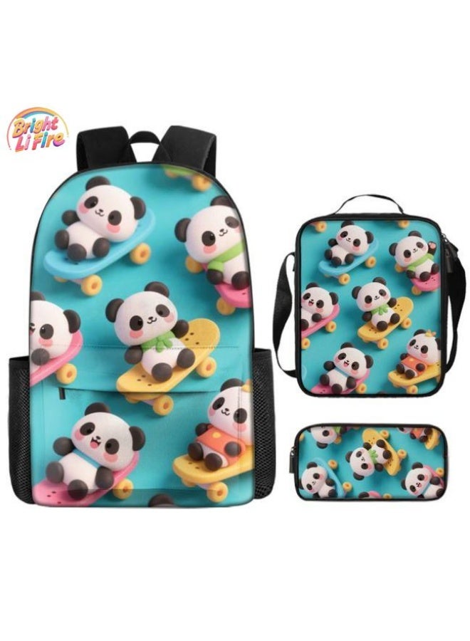 Bright Li Fire Unlock the new fashion of childish fun! Three-piece set of bags, cartoon elements for children and teenagers (students, children, friends' outings, mountain climbing, schooling, etc. can be used) - 114 - Image 1