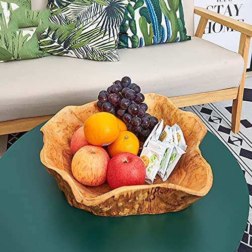 JFFLYIT Creative Wood Bowl Root Carved Bowl Handmade Natural Real Wood Candy Serving Bowl (12"-14") - Image 2