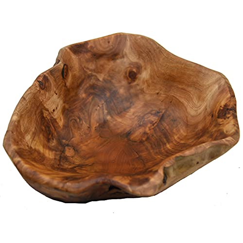 JFFLYIT Creative Wood Bowl Root Carved Bowl Handmade Natural Real Wood Candy Serving Bowl (12"-14") - Image 1