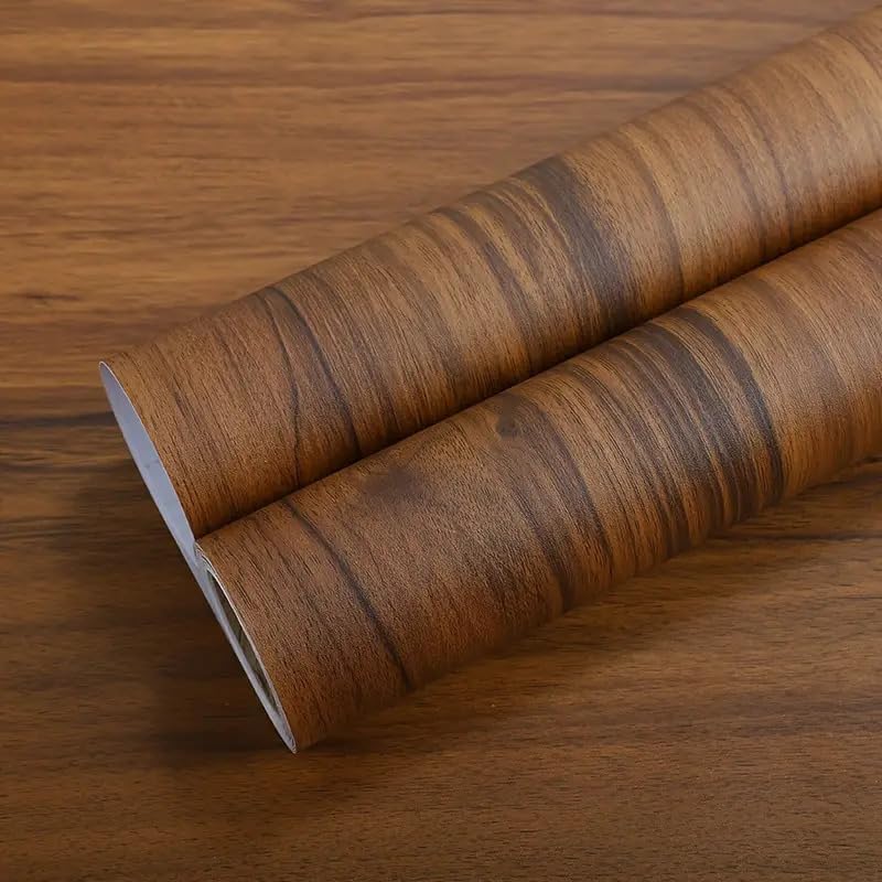 HOMSUN Wood Grain Contact Solid Paper Self Adhesive Wallpaper Peel and Stick Vinyl Wall Paper Room Decor Wall Sticker (Vintage Black Brown, 12" x 48" Inch) - Image 4
