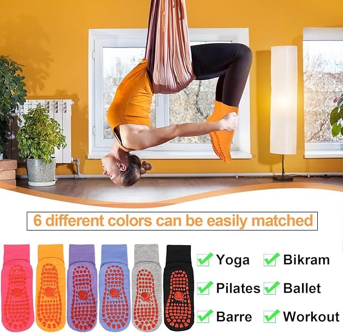 WKLOUYHE Unisex Lace Ankle Length 4 Pairs Non-Slip Grip Socks Abs Sport Socks For Yoga Pilates Barre Trampoline Fitness Martial Hospital Home Walking_Free Size, Assorted - Image 3