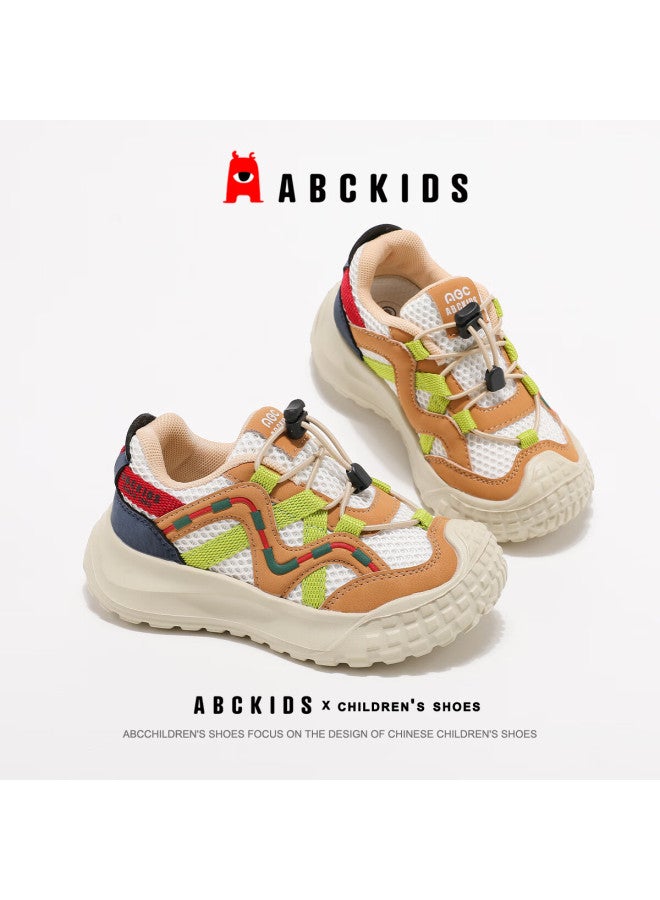 Abc Kids Children's Sports Shoes Autumn Winter Boys Girls Outdoor Mesh Running Shoes 3528 White/yellow Size 33 - Image 3