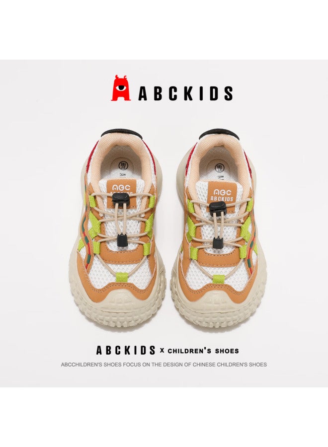 Abc Kids Children's Sports Shoes Autumn Winter Boys Girls Outdoor Mesh Running Shoes 3528 White/yellow Size 33 - Image 4