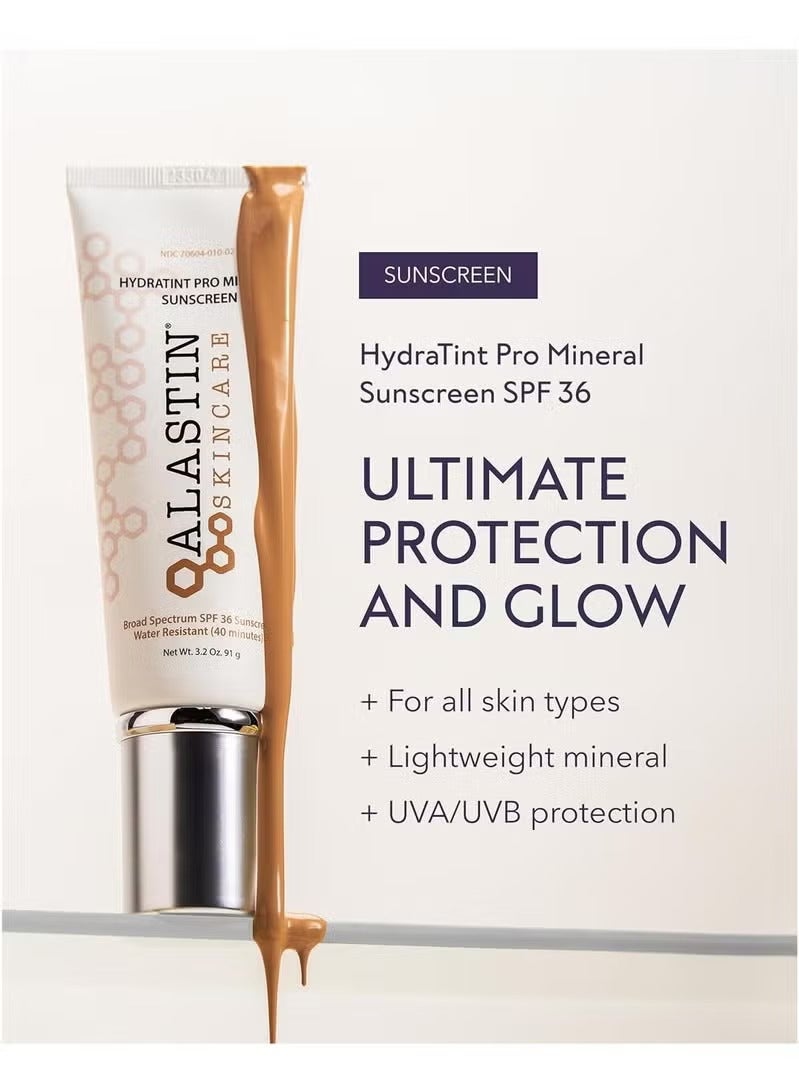 الاستنسكينكير HydraTint Pro Mineral Sunscreen SPF 36 (3.2 أوقية) | مرطب يومي ملون لمنع الشمس للوجه والرقبة  خالي من العطر ومقاوم للماء - Image 2