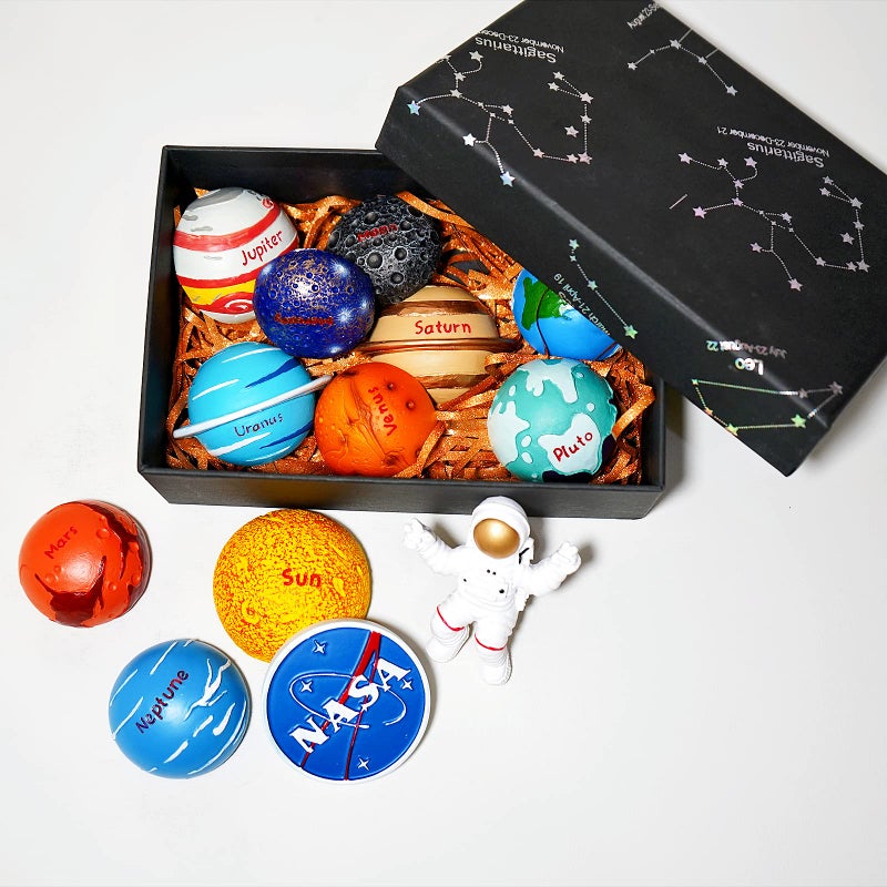 Bonilve 13PCS Space Magnet Set - 3D Solar System Planet Toys with Sun, 8 Planets, Moon, Pluto, Astronaut - Strong Magnets for Fridge, Lockers & Room Decor - Gift Box Included - Image 5