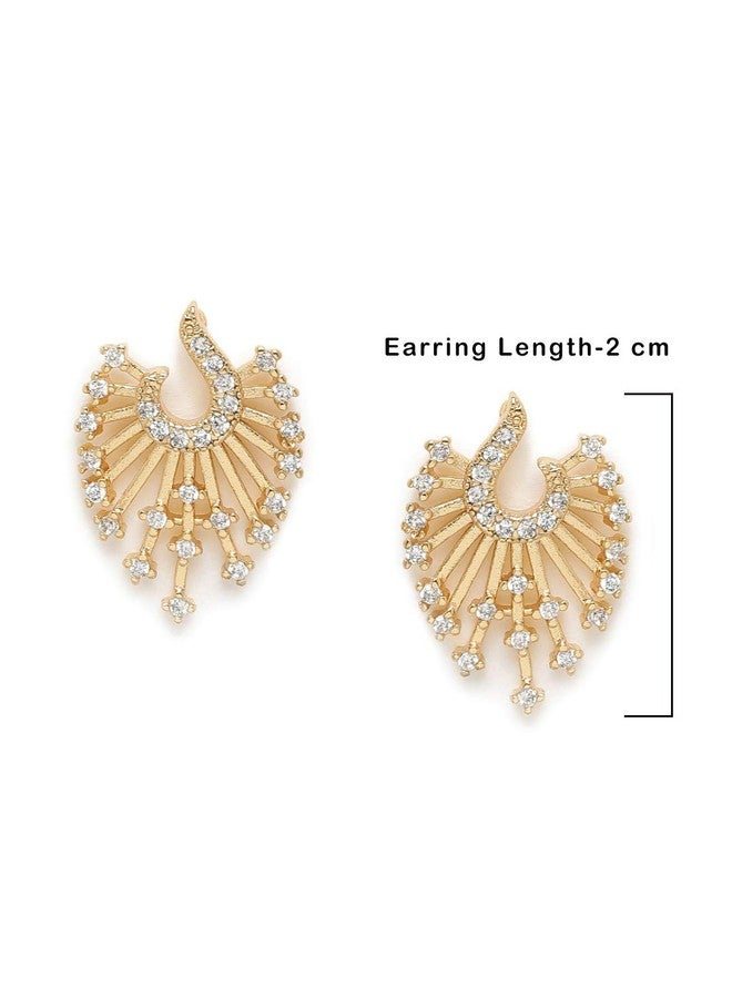 Zaveri Pearls أقراط زافيري بيرلز المرصعة للنساء (ذهبية) (ZPFK9778) - Image 4