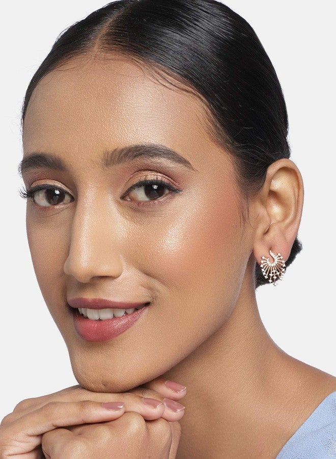Zaveri Pearls أقراط زافيري بيرلز المرصعة للنساء (ذهبية) (ZPFK9778) - Image 2