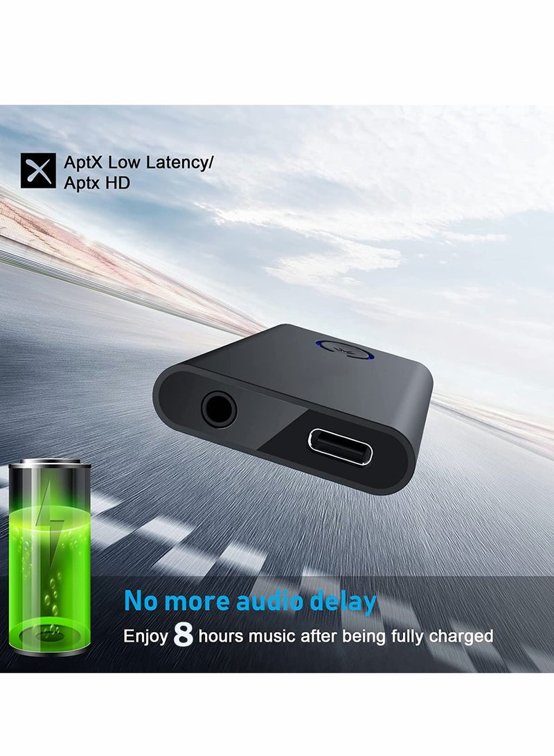 Excefore Bluetooth Adapter, Bluetooth 5.0 Transmitter and Receiver,3.5mm Wireless Audio Adapter - Image 2
