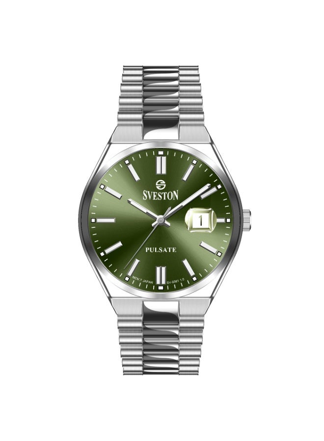 سيفيستون تُعد ساعة Sveston Pulsate الخيار الأمثل للرجل العصري، فهي تتميز بمينا من الفولاذ المقاوم للصدأ بقطر 35 مم وتأتي في علبة ساعة فاخرة. - Image 2