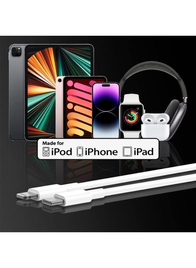 USB C to Lightning Cable- MFi Certified PD Fast Charging Lightning Cord Compatible with iPhone 14/14 Pro, iPhone 13/13 Pro, iPhone 12/12 Pro, iPhone 11, MacBook, iPad, AirPods Pro - Image 5