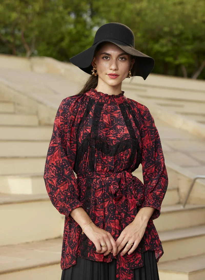 Bhanuni By Jyoti  IMPERIAL RED & BLACK  TOP for Women | Best Price UAE