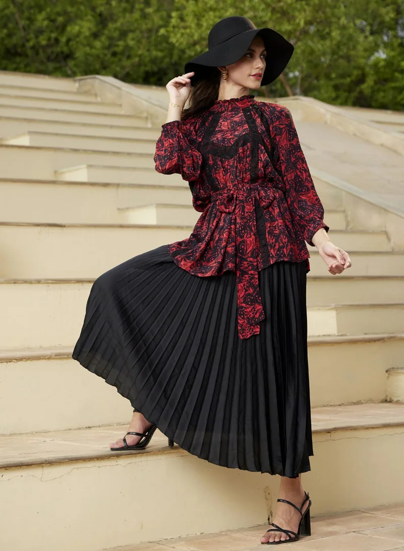 Bhanuni By Jyoti  IMPERIAL RED & BLACK  TOP for Women | Best Price UAE