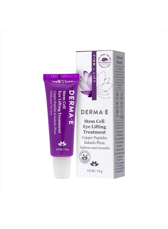 derma-e Stem Cell Lifting Eye Treatment – Multi Action Firming and Tightening Under Eye and Upper Eyelid Cream - Hydrating and Revitalizing Moisturizer, 1/2oz / 14g  - Image 1