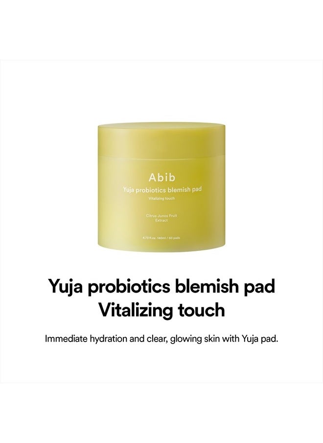 abib Yuja Probiotics Blemish Pad Vitalizing Touch 60 Pads I Toner for Face, Facial Brightening Toner Pad, Mild Exfoliating Soothing  - Image 2