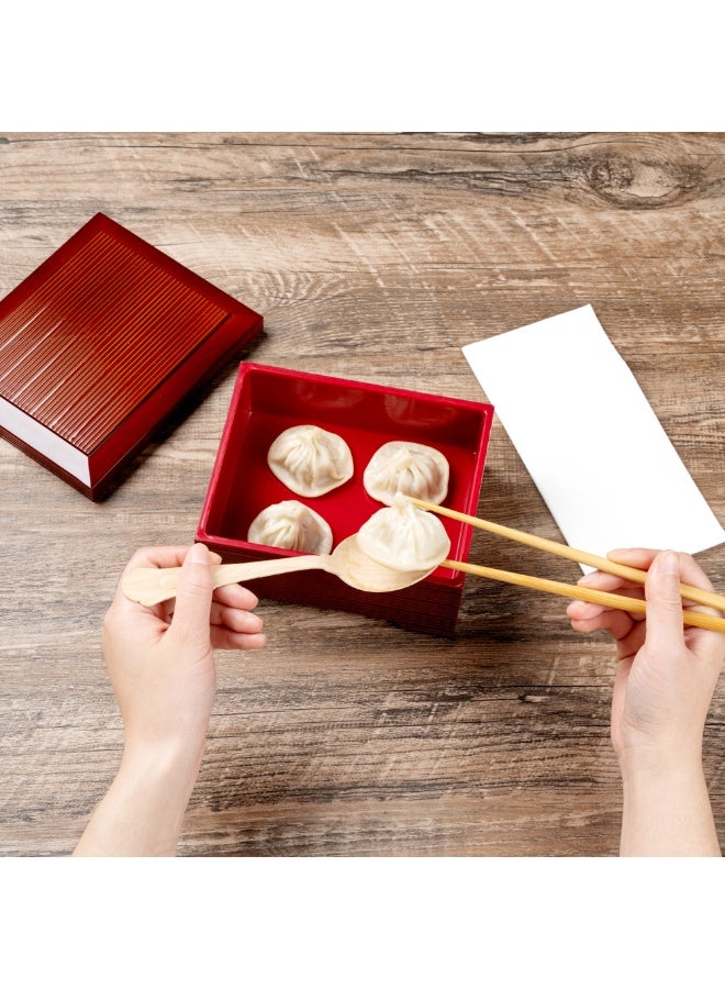 Restaurantware صندوق بنتو تيك سعة 27 أونصة صغير، 1 صندوق بنتو أصلي مقاوم للدهون - للطعام الساخن والبارد، داخلية مطلية، صندوق غداء ياباني بلاستيكي بني، قابل لإعادة الاستخدام، لوجبة الأوناغي أو الأوبنتو - Image 5