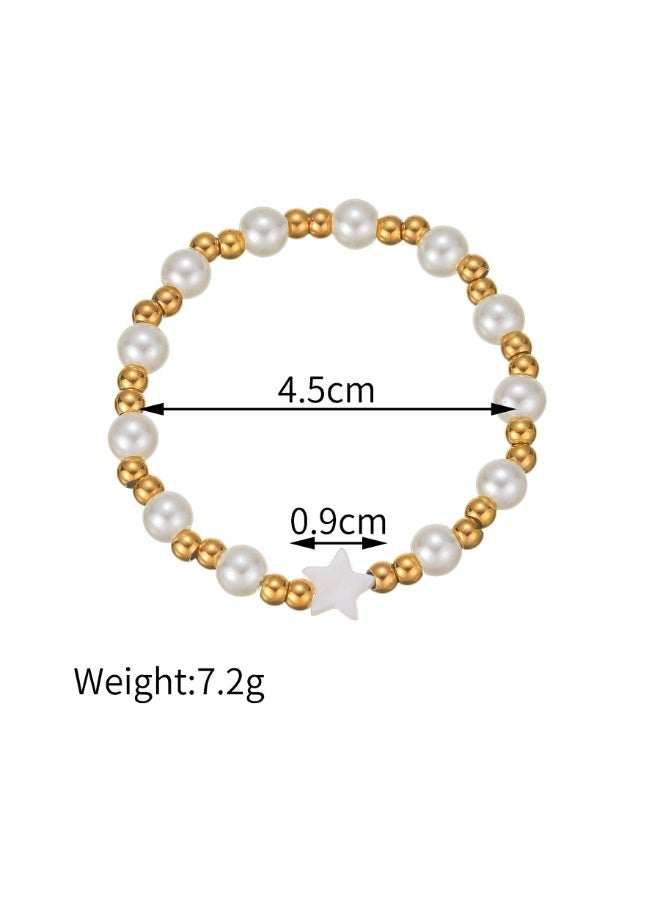 Valshar 4-Piece Daisy Flower Bracelet, Pearl Beaded Flower Bracelet, Multilayer Bracelet Set Flower Bracelet Women Jewelry - Image 4