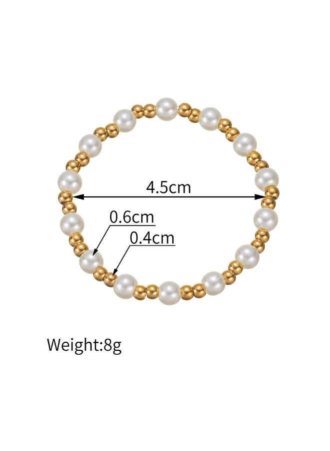 Valshar 4-Piece Daisy Flower Bracelet, Pearl Beaded Flower Bracelet, Multilayer Bracelet Set Flower Bracelet Women Jewelry - Image 2