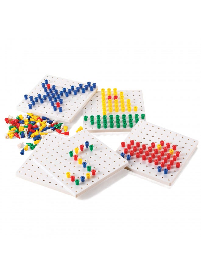 Learning Advantage Learning Advantage CTU39470 Pegs and Peg Board Set, 5 Boards, 1000 Pegs (Pack of 1005)  - Image 1