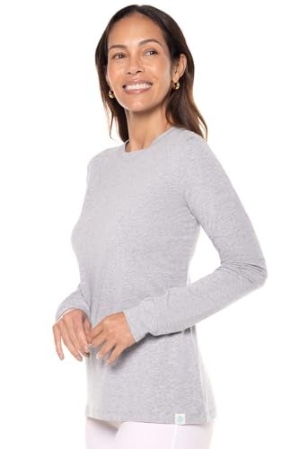 Coolibar تي شيرت نسائي بأكمام طويلة - حماية من الشمس UPF 50+ - مورا في رمادي هيثر - Image 3