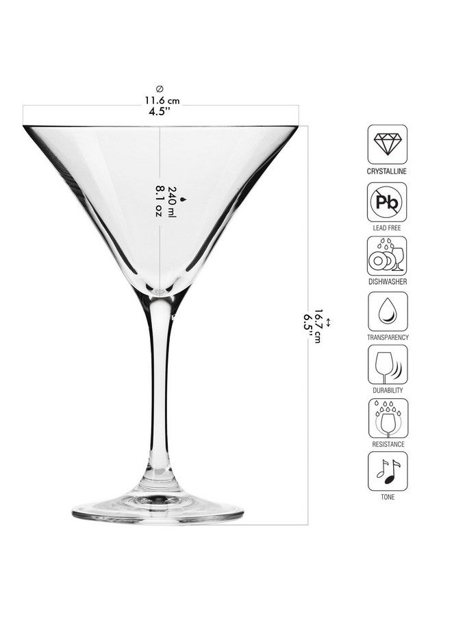 Krosno Krosno Martini Cocktail Glasses, Set of 6, 8.1 oz, Avant Garde Collection, Ideal for Cocktails, Frozen Desserts, Dishwasher Safe, Made in Europe  - Image 2