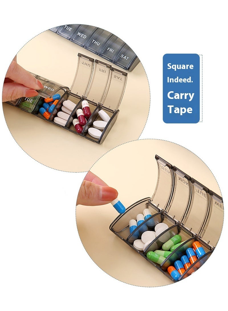 lebonaer Weekly Pill Organizer, Weekly Pill Box, 7 Day Pill Case, Oversize Daily Medicine Pill Dispenser, Daily Pill Cases for Pills/Vitamin/Fish Oil/Supplements - Image 2