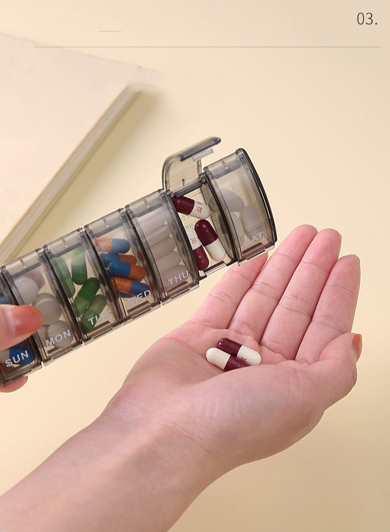 lebonaer Weekly Pill Organizer, Weekly Pill Box, 7 Day Pill Case, Oversize Daily Medicine Pill Dispenser, Daily Pill Cases for Pills/Vitamin/Fish Oil/Supplements - Image 3