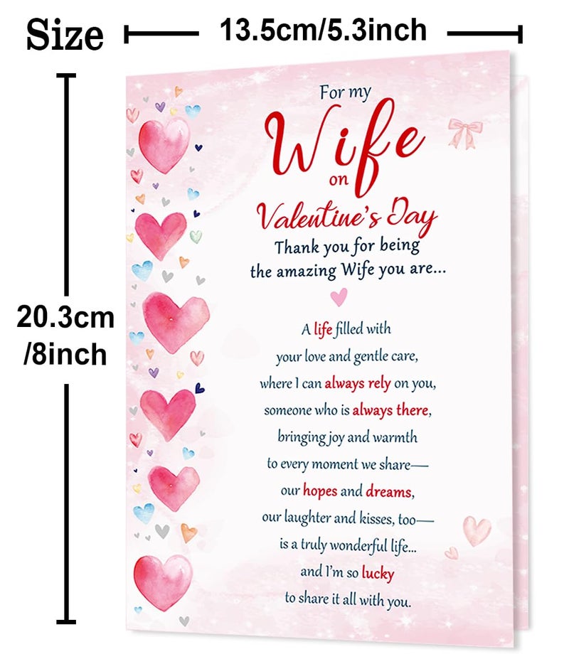 Beixian Valentines Day Cards Gifts for Wife from Husband, Unique Wife Valentines Day Gifts for Her -8x5.3 Inches, Double-Sided - Image 3