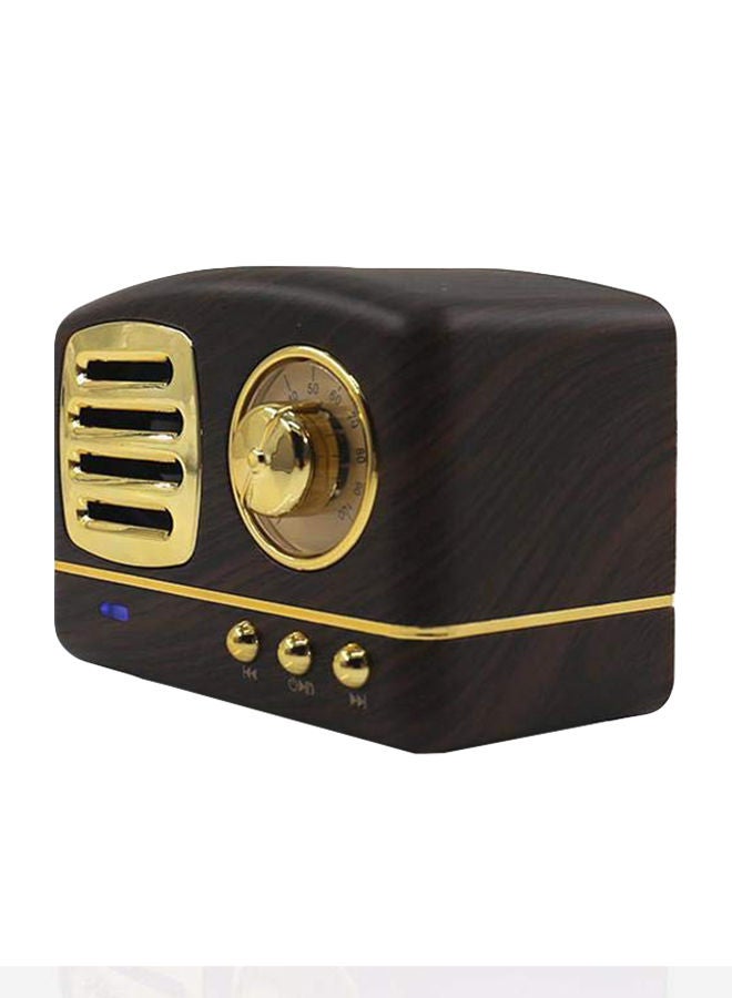 NIBEMINENT Classic Retro Portable Bluetooth Speaker Brown/Gold