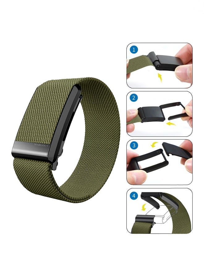 Premium Adjustable Nylon Strap for WHOOP 5, MG,One, Peak and Life – Lightweight & Breathable Replacement Band - Olive Green - Image 5