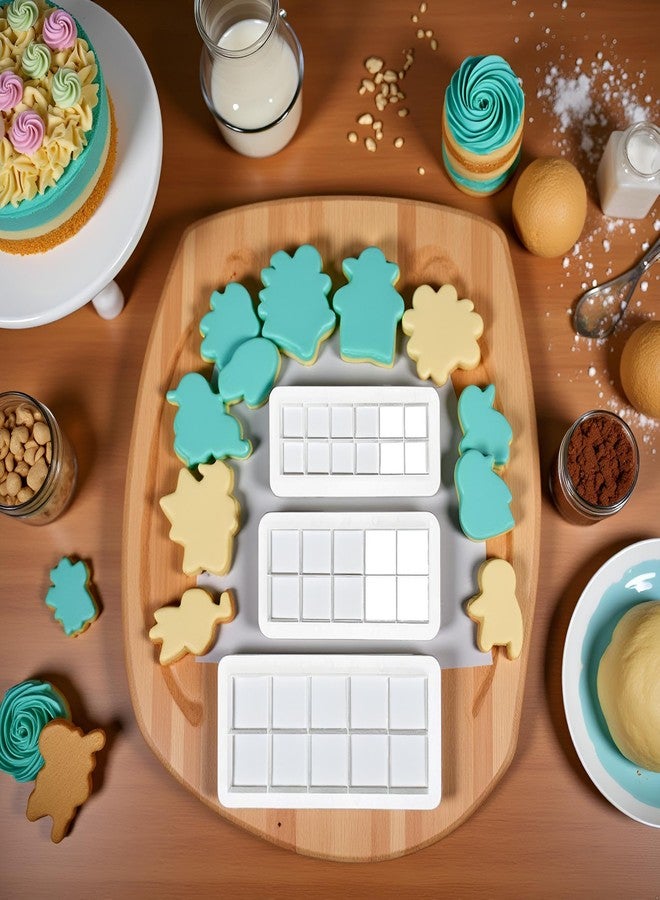 Cauaoa 3 Pcs White Square Cookie Cutter Set, Square Cookie Cutter - Geometric Multicutter-Cake Fondant Cutter, Biscuit Cutters, Creative Cake Decorating Accessories - Image 5