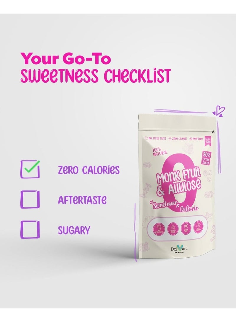 Monka Monk Fruit & Allulose Sweetener – Zero Calorie Sugar Substitute | Keto & Diabetic Friendly Natural Sweetener | Low Glycemic Sugar Alternative for Coffee, Tea, Baking & Desserts - Image 4