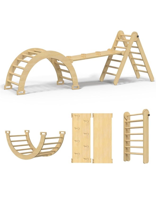 Beauenty Baby Climbing Toys Indoor Playground，7-in-1 Wooden Montessori Jungle Gym Playset，Wooden Climbing Set for 3+ Years Old Baby Suitable for Park Indoor Outoor Home - Image 1